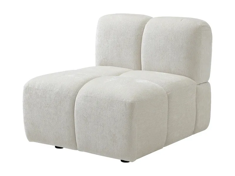 Canapé Panoramique d'Angle XXL Modulable en Tissu Blanc cassé - CARLIVI