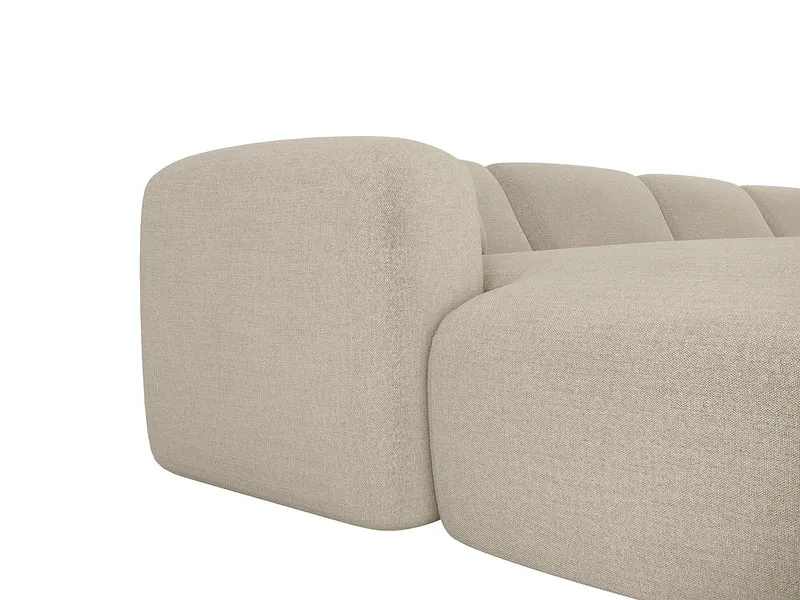 Canapé Panoramique d'Angle XXL en Tissu Beige - POGNI