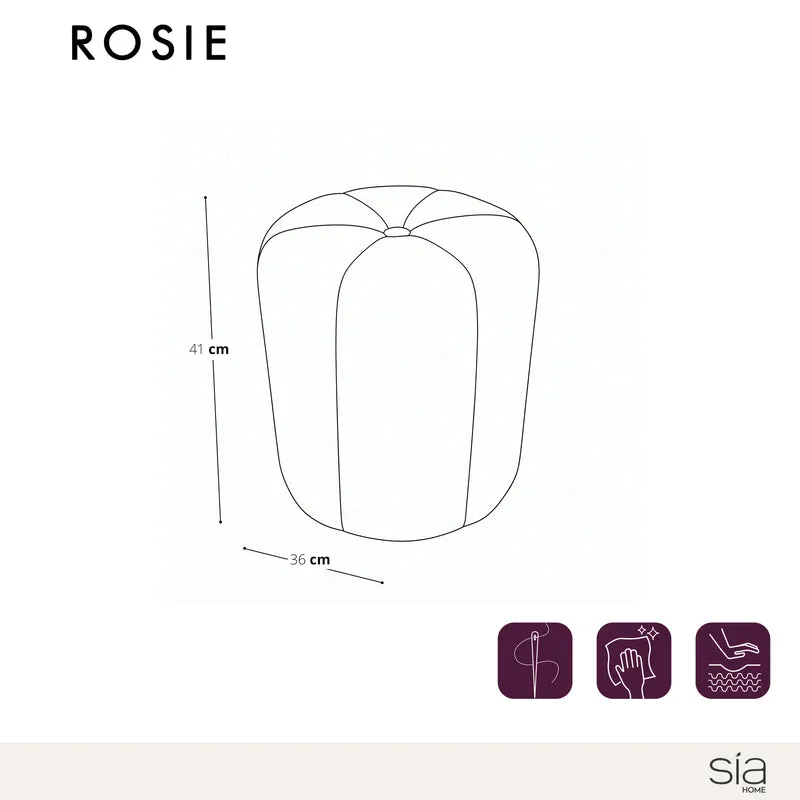 Pouf ROSIE tissu texturé à motifs