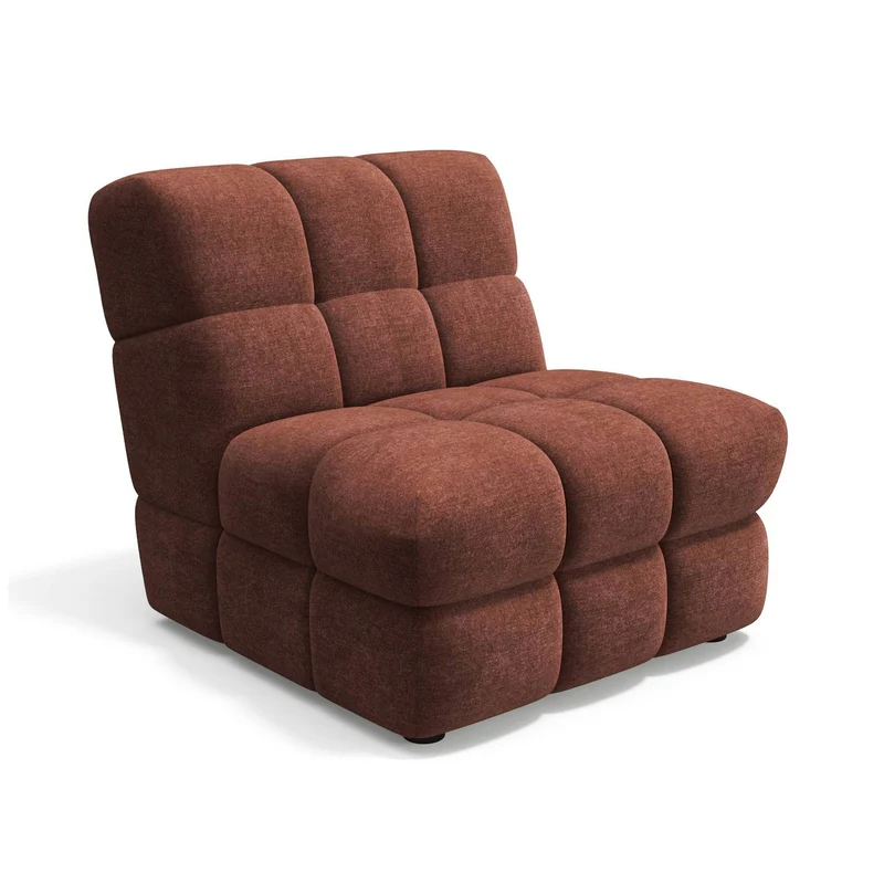 2 fauteuils chauffeuses SEVENTY tissu tramé toucher doux bordeaux