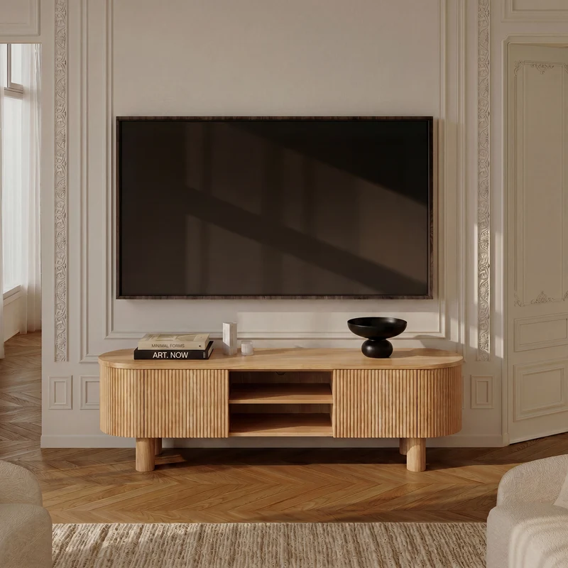 Meuble TV OREA chêne clair 160cm