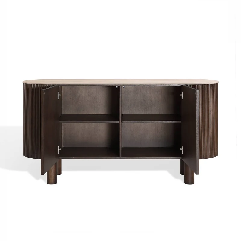 Buffet OREA céramique et bois noyer foncé 160cm