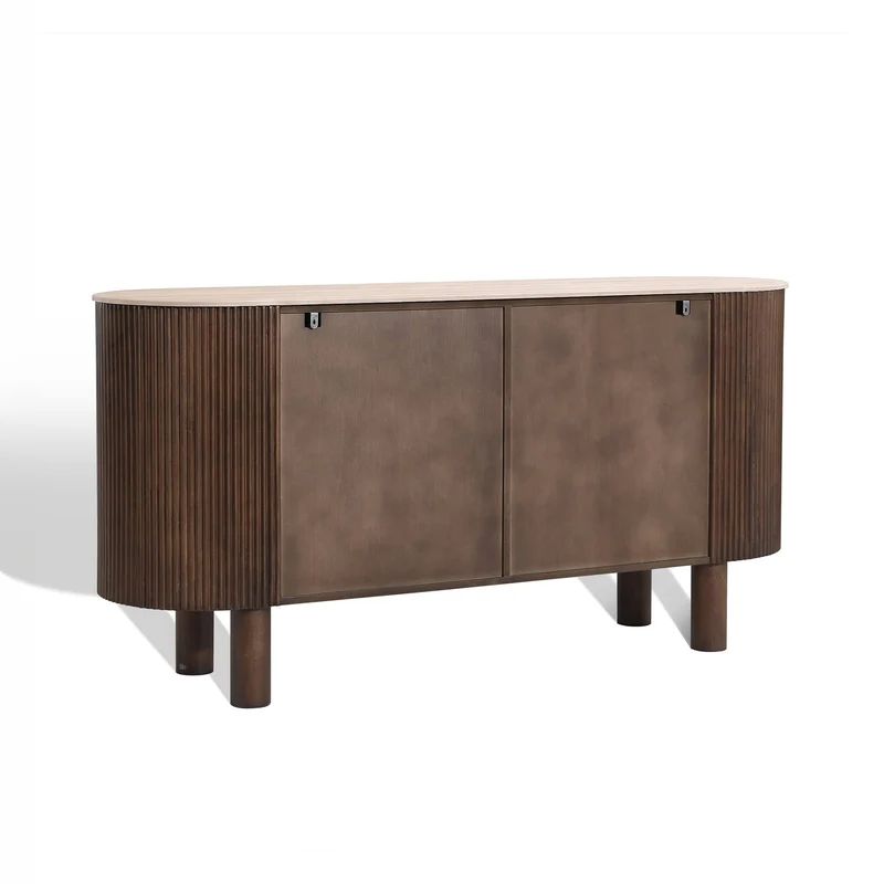 Buffet OREA céramique et bois noyer foncé 160cm