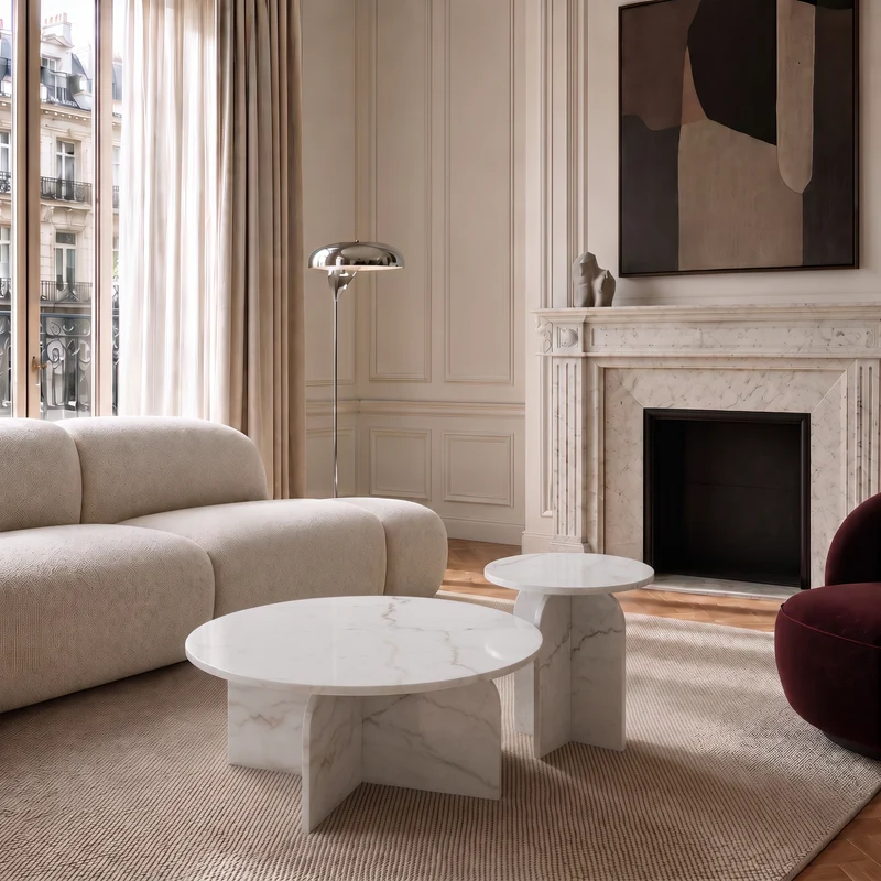 Table basse SILEA en marbre 70cm
