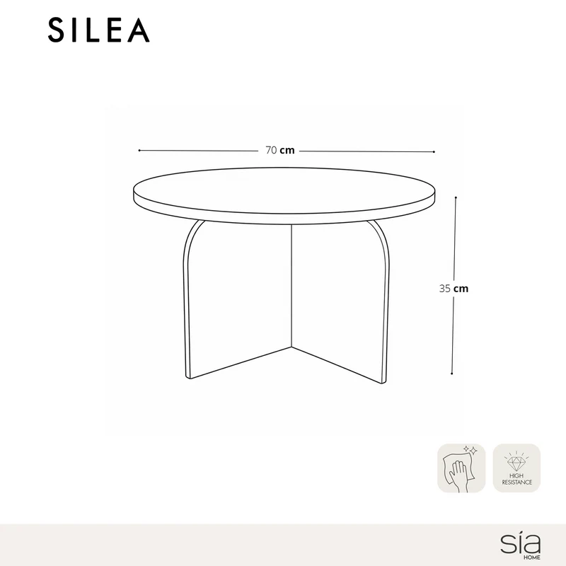 Table basse SILEA en marbre 70cm