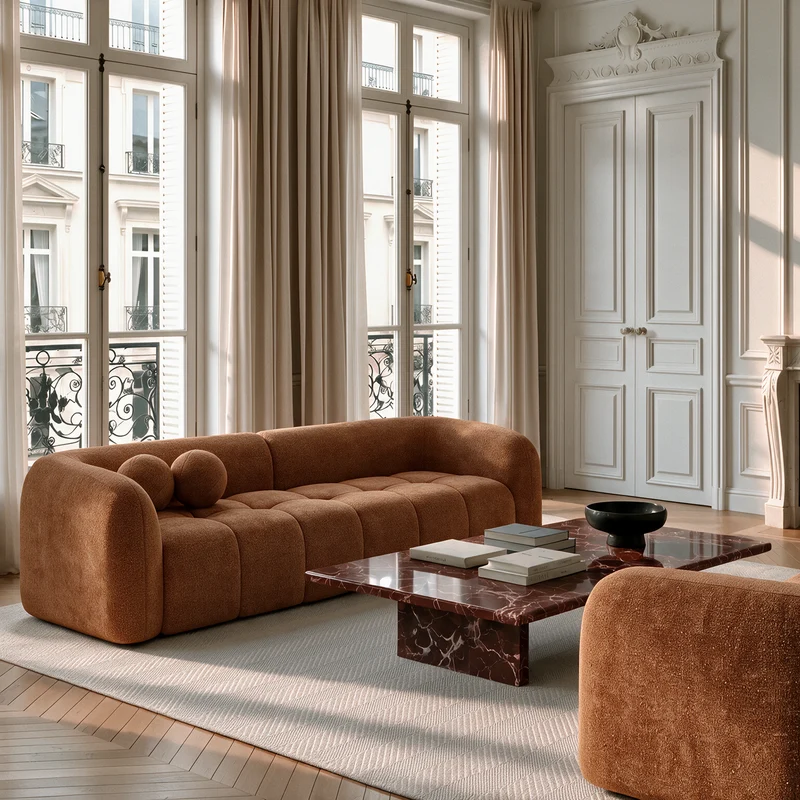 Canapé 3 places HAUSSMANN Velours texturé