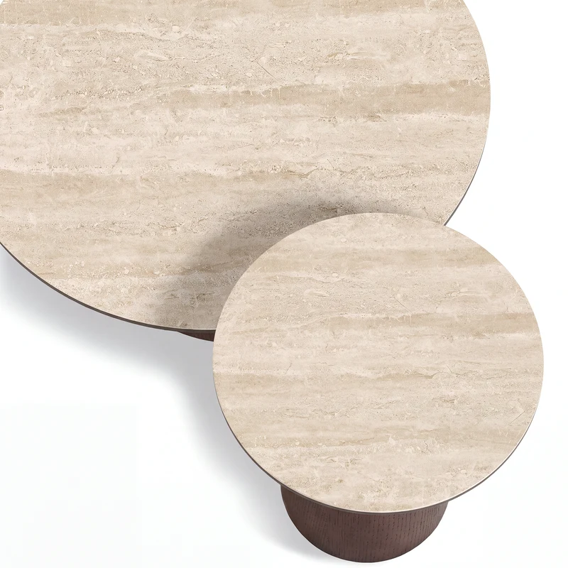 Table basse TAMI céramique et bois noyer 75cm