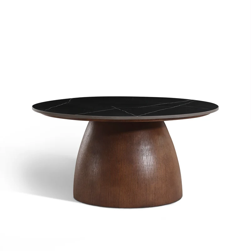 Table basse TAMI céramique et bois noyer 75cm