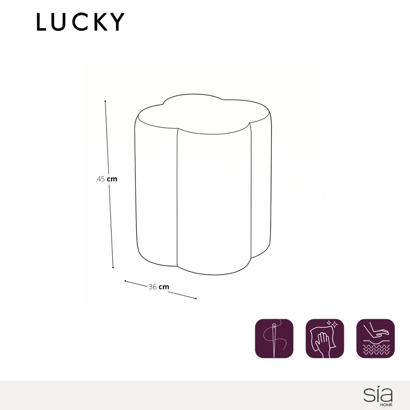 Pouf LUCKY tissu texturé à motif