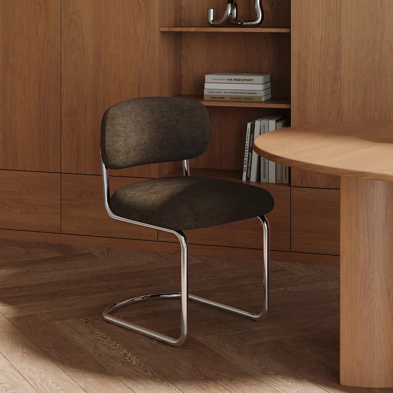 Lot de 2 chaises LISE tissu tramé toucher doux