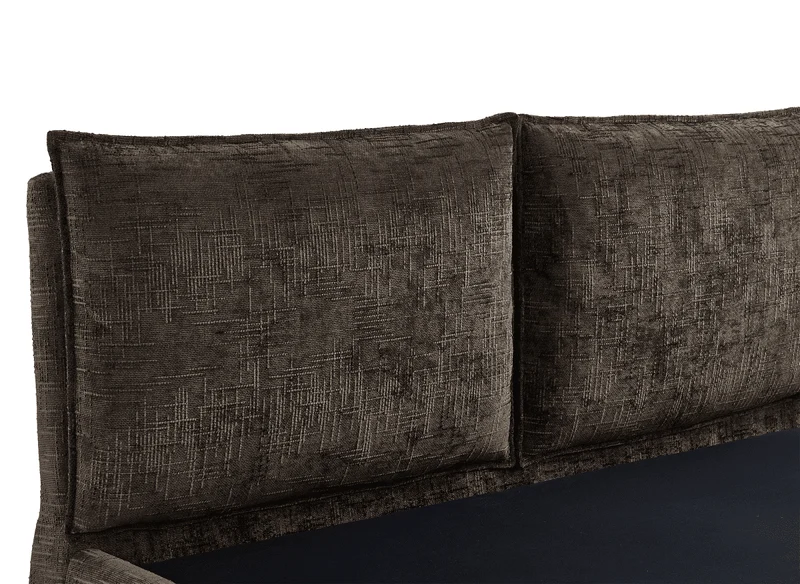 Lit coffre en velours chiné marron 180x200 cm MELY