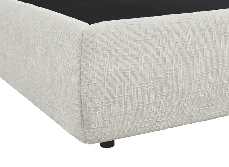 Lit coffre en velours chiné beige 180x200 cm MELY
