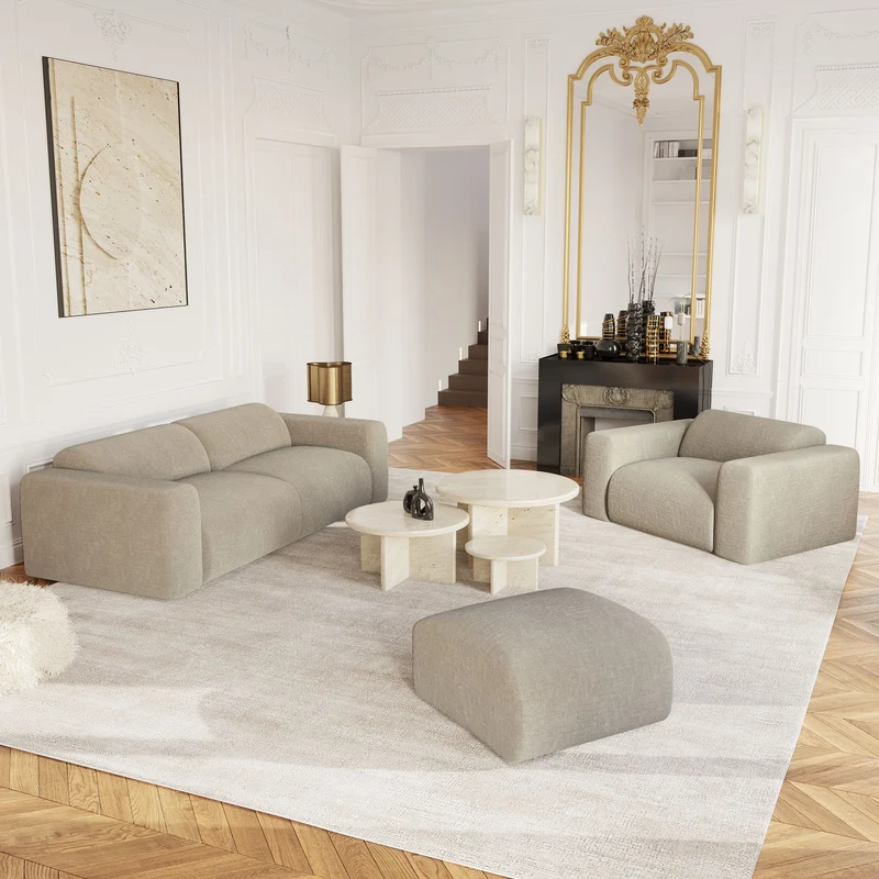 Pouf Myra Velours à motifs