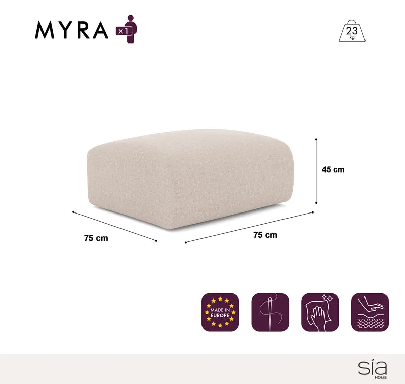 Pouf Myra Velours à motifs