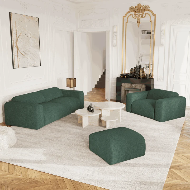 Pouf Myra Velours à motifs
