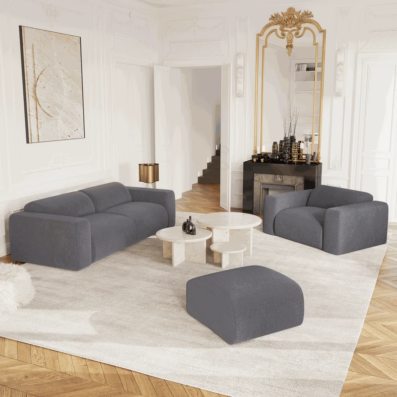 Pouf Myra Velours à motifs