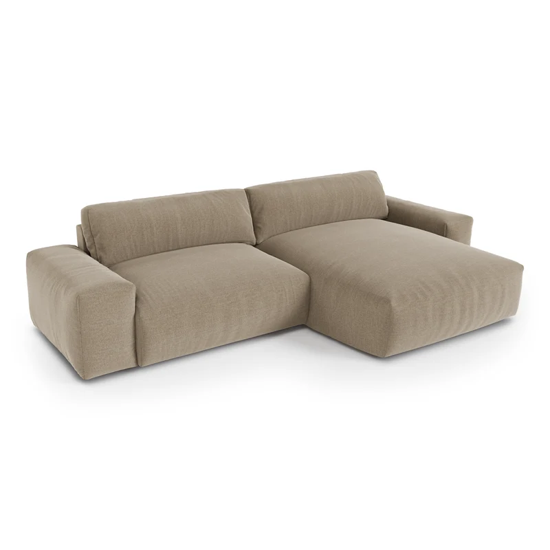 Canapé angle droit BLISS Tissu tramé toucher doux