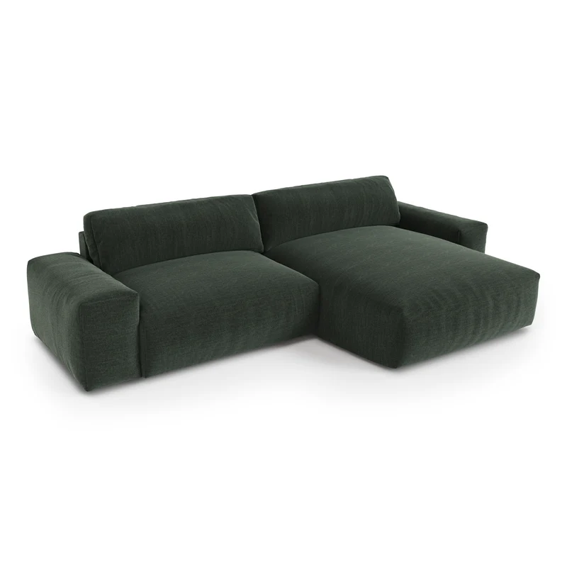 Canapé angle droit BLISS Tissu tramé toucher doux
