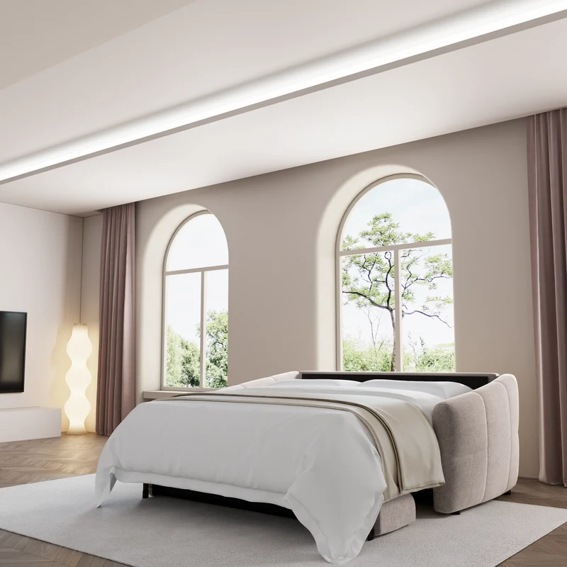 Canapé convertible express matelas 140cm NORA Tissu Velours