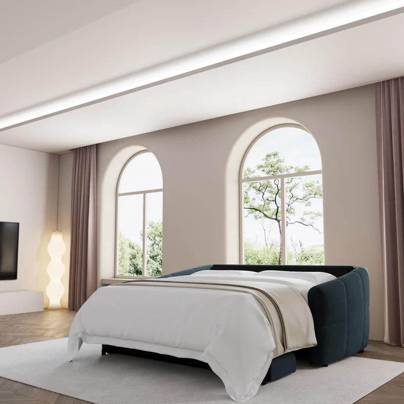 Canapé convertible express matelas 140cm NORA Tissu Velours