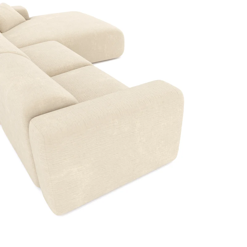 Canapé grand angle droit MYRA Velours à motifs