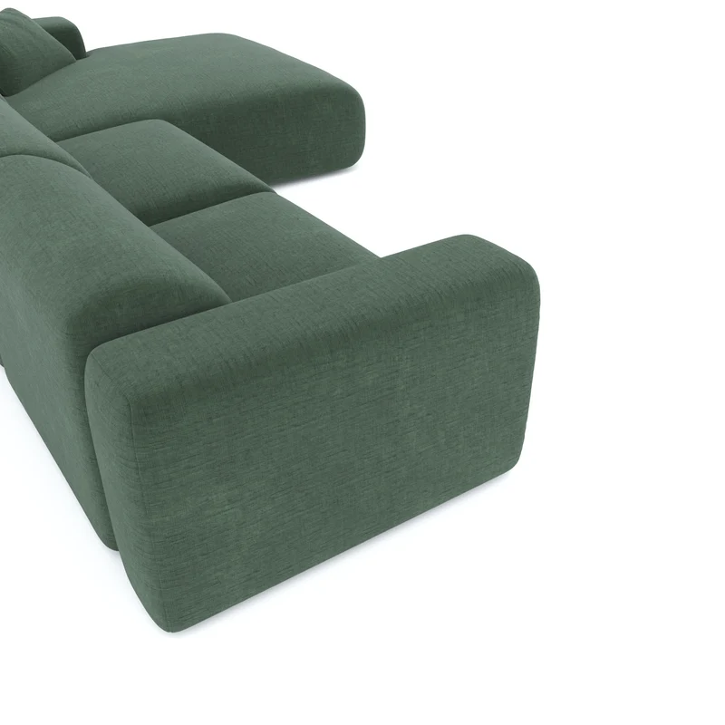 Canapé grand angle droit MYRA Velours à motifs