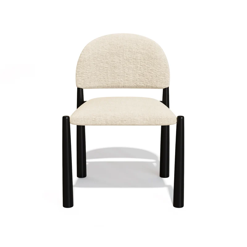 Lot de 2 Chaises Milo Velours texturé Pieds Noirs