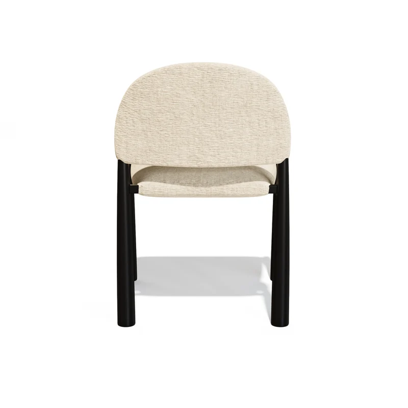 Lot de 2 Chaises Milo Velours texturé Pieds Noirs