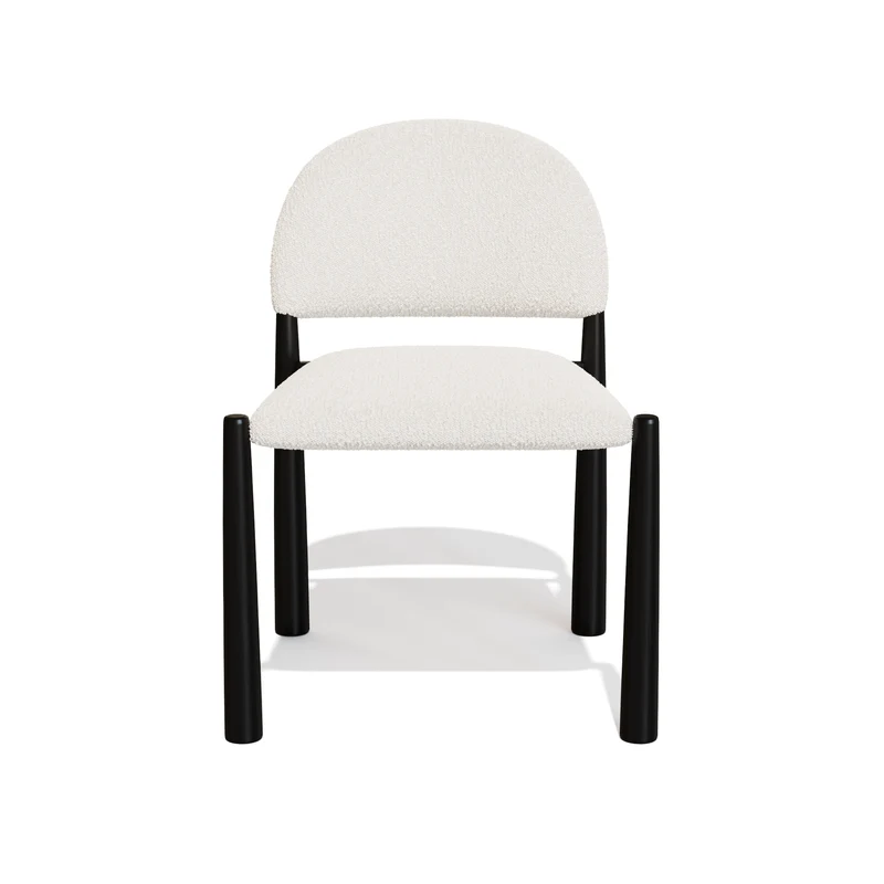 Lot de 2 Chaises Milo Bouclette Pieds Noirs