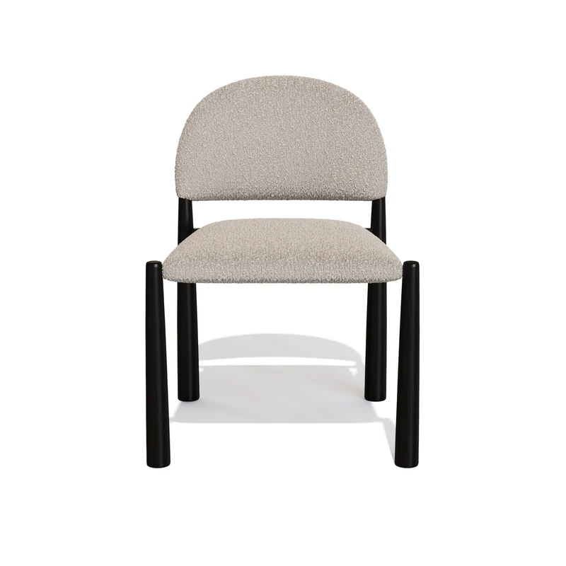 Lot de 2 Chaises Milo Bouclette Pieds Noirs