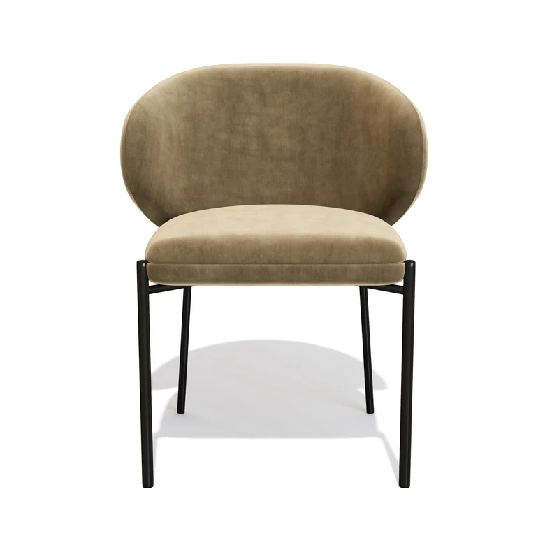 Lot de 2 Chaises Luca Velours Pieds Noirs