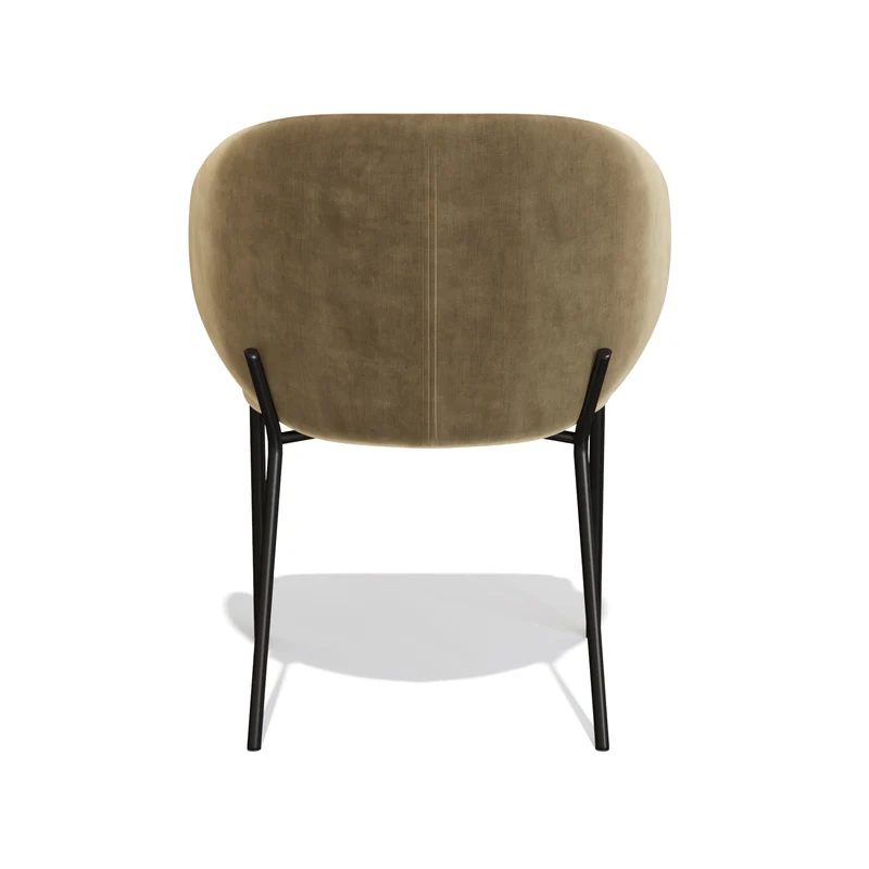 Lot de 2 Chaises Luca Velours Pieds Noirs