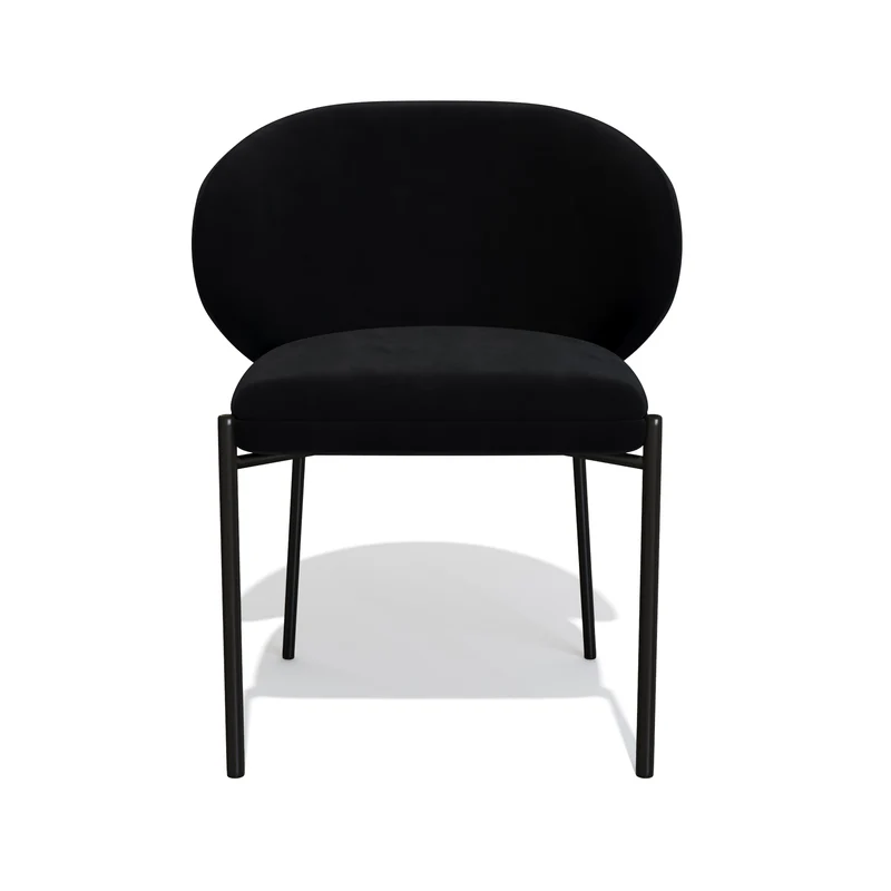 Lot de 2 Chaises Luca Velours Pieds Noirs