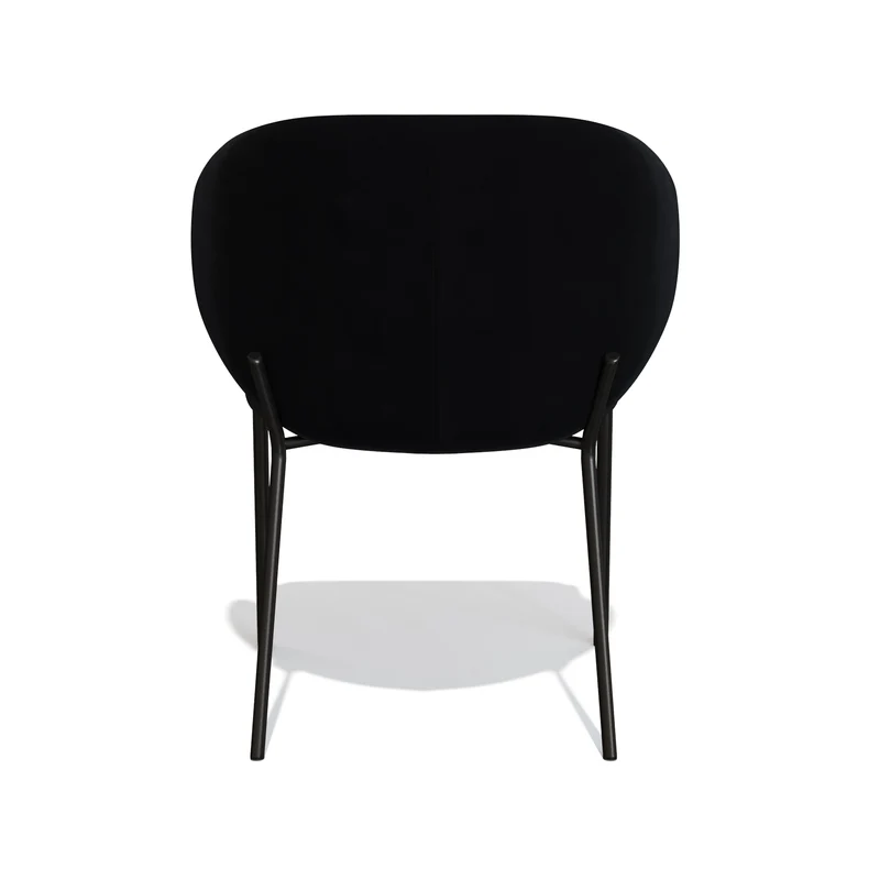 Lot de 2 Chaises Luca Velours Pieds Noirs