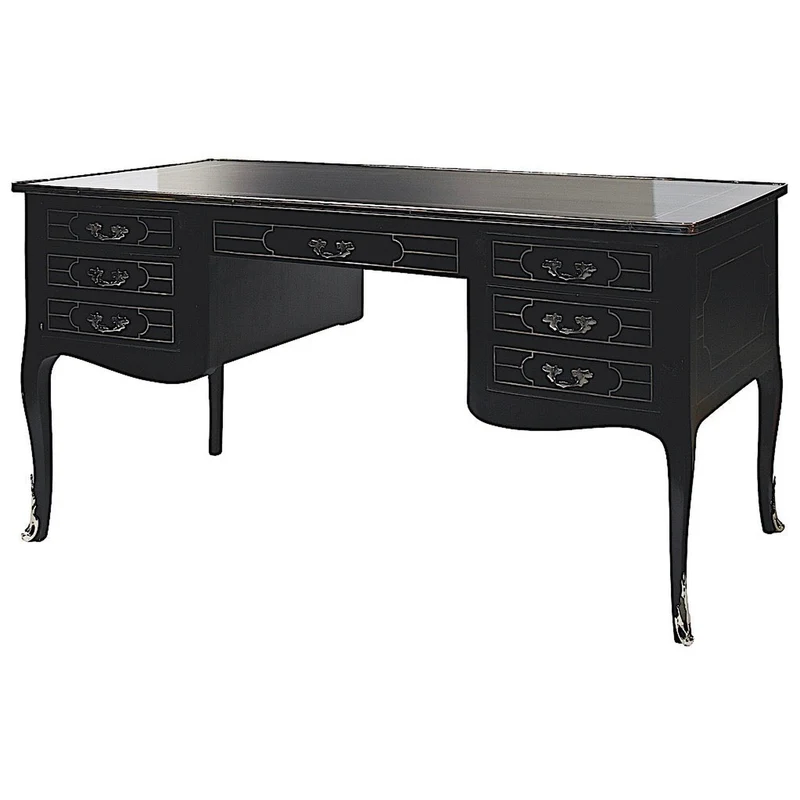 Rivoli Bureau en laque noire Grand Modèle
