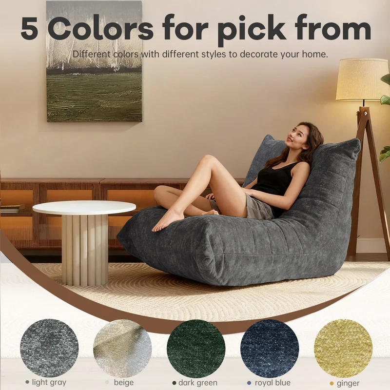 Chauffeuse matelassée chenille grise pailletée fauteuil de sol 90x100cm CHROMESTOOL