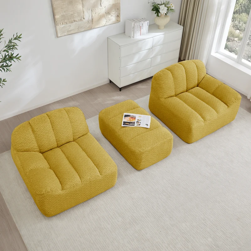 jaune moutard, tissu polaire capitonné, sans montage prêt à l'emploi CHESTONE