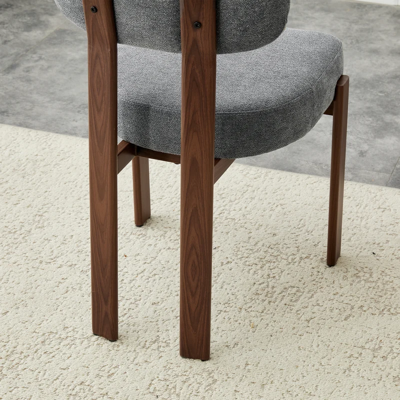 Lot de 2 chaises de salle à manger tissu noir dossier incurvé CLASSICBRASSMAX