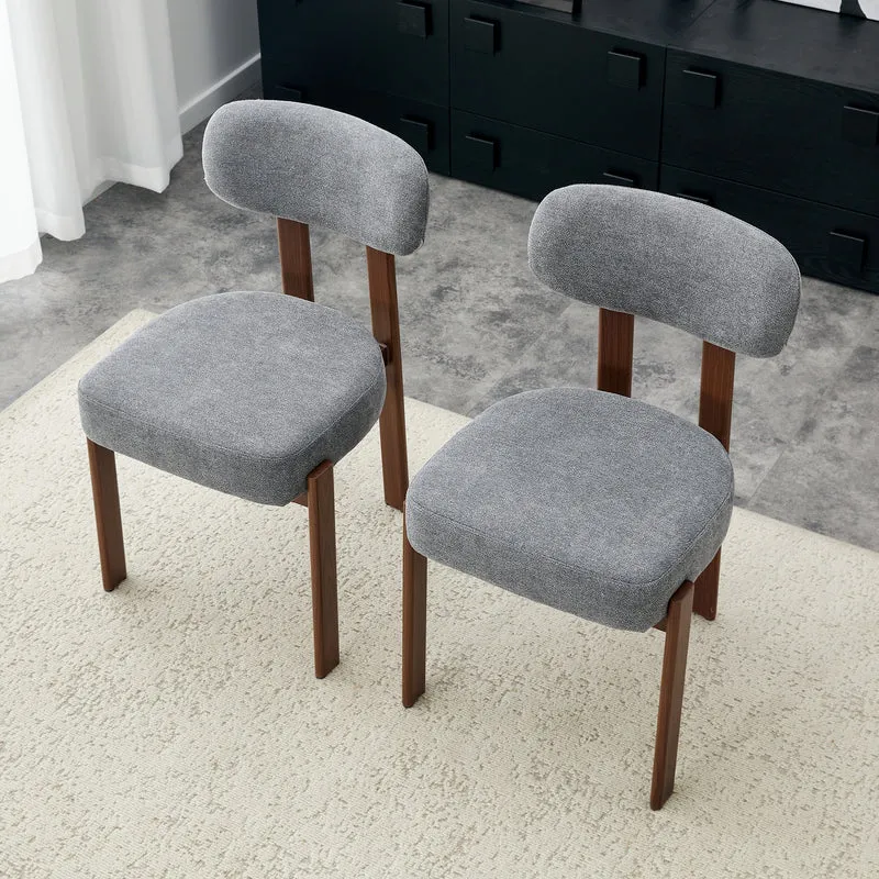 Lot de 2 chaises de salle à manger tissu noir dossier incurvé CLASSICBRASSMAX