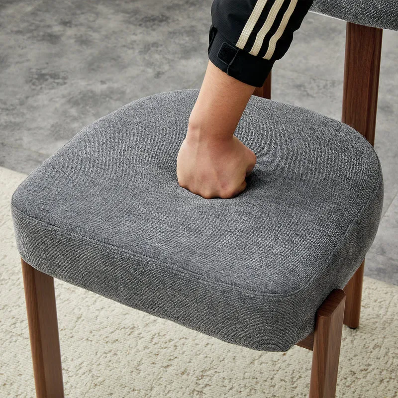 Lot de 2 chaises de salle à manger tissu noir dossier incurvé CLASSICBRASSMAX