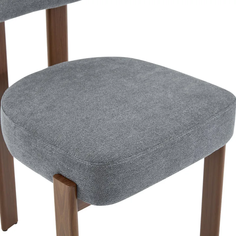 Lot de 2 chaises de salle à manger tissu noir dossier incurvé CLASSICBRASSMAX