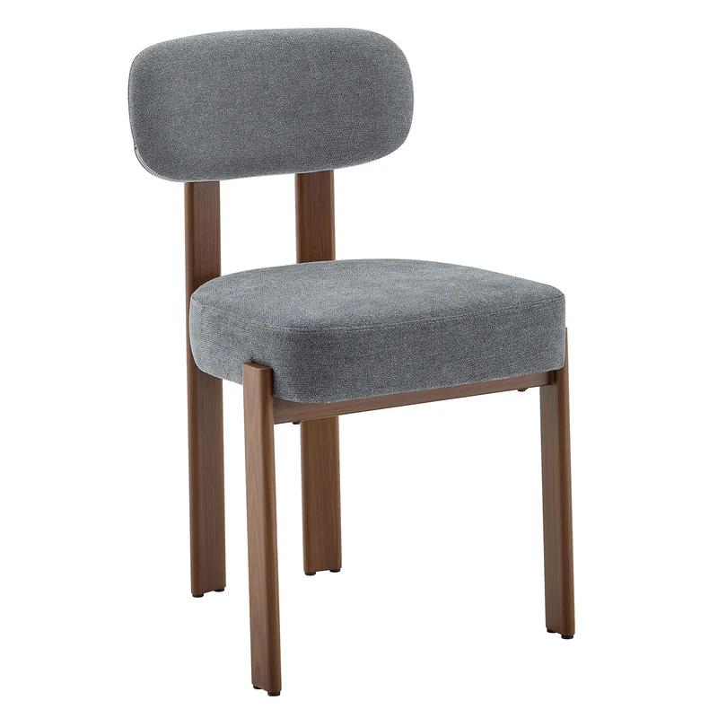 Lot de 2 chaises de salle à manger tissu noir dossier incurvé CLASSICBRASSMAX