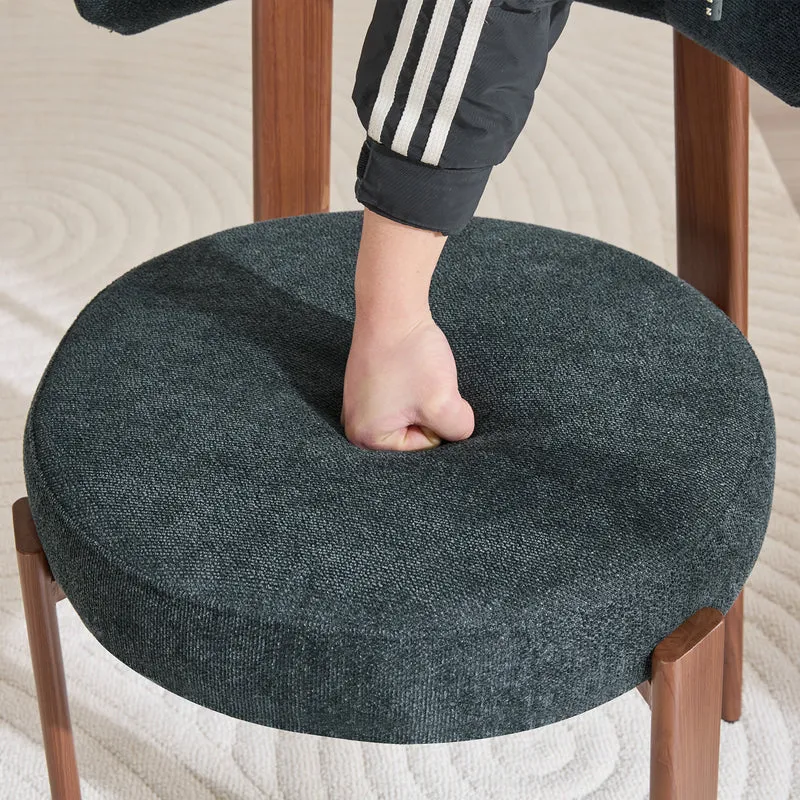 Lot de 4 chaises de salle à manger tissu noir dossier incurvé CLASSICBENCHHOME