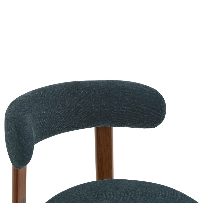 Lot de 4 chaises de salle à manger tissu noir dossier incurvé CLASSICBENCHHOME
