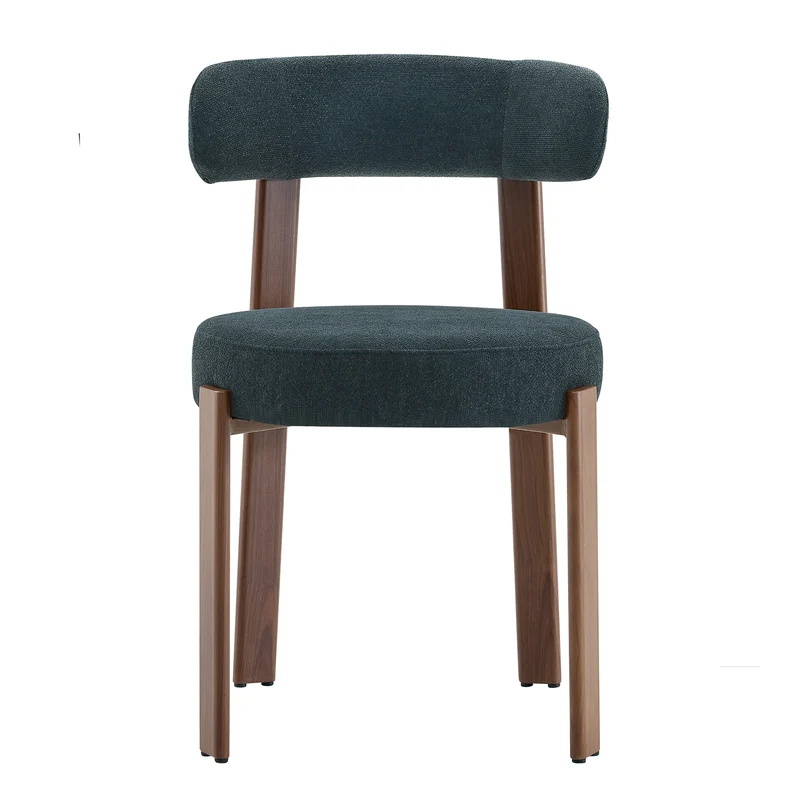 Lot de 4 chaises de salle à manger tissu noir dossier incurvé CLASSICBENCHHOME