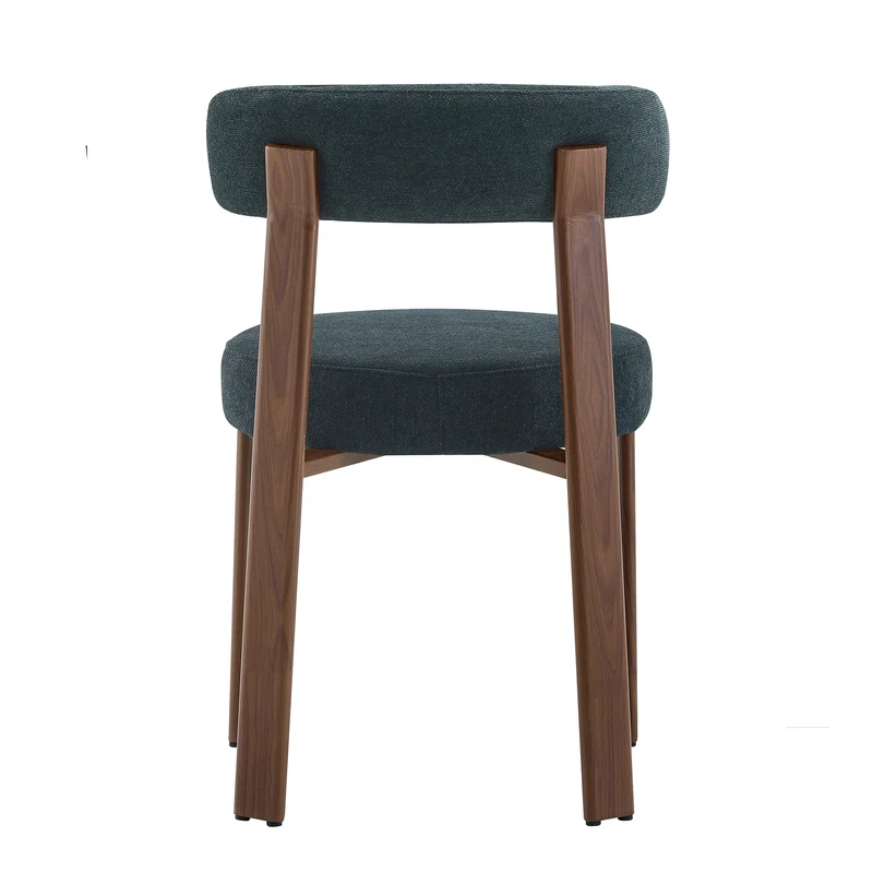 Lot de 4 chaises de salle à manger tissu noir dossier incurvé CLASSICBENCHHOME