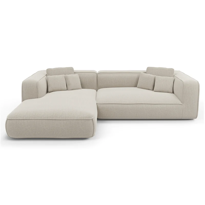 Canapé angle gauche ROMY Tissu tramé toucher doux