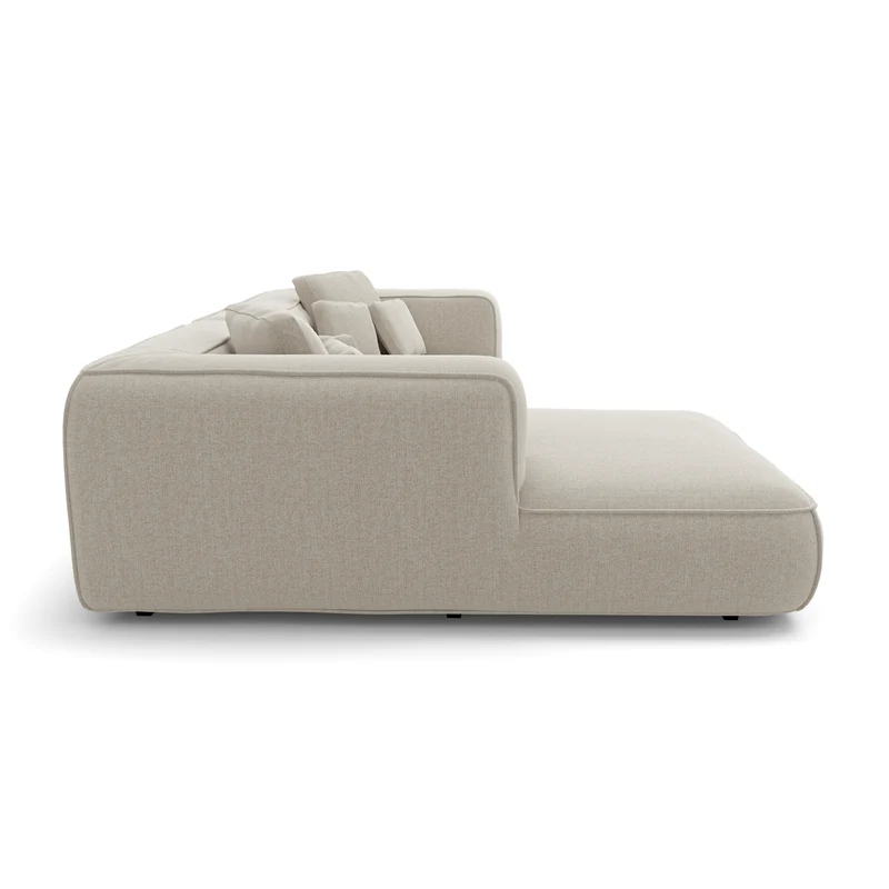 Canapé angle gauche ROMY Tissu tramé toucher doux