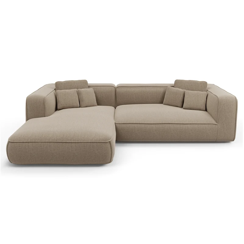 Canapé angle gauche ROMY Tissu tramé toucher doux