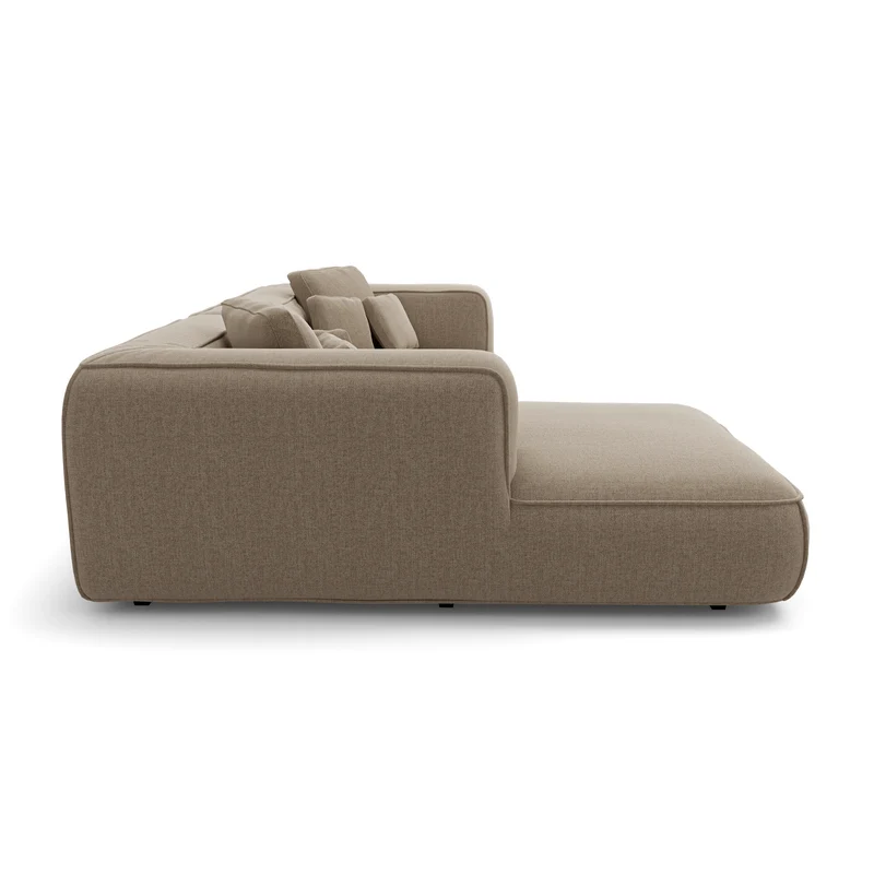 Canapé angle gauche ROMY Tissu tramé toucher doux